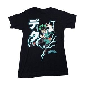 My Hero Academia T Shirt Mens Small Black Excellent Deku Anime Graphic Tee
